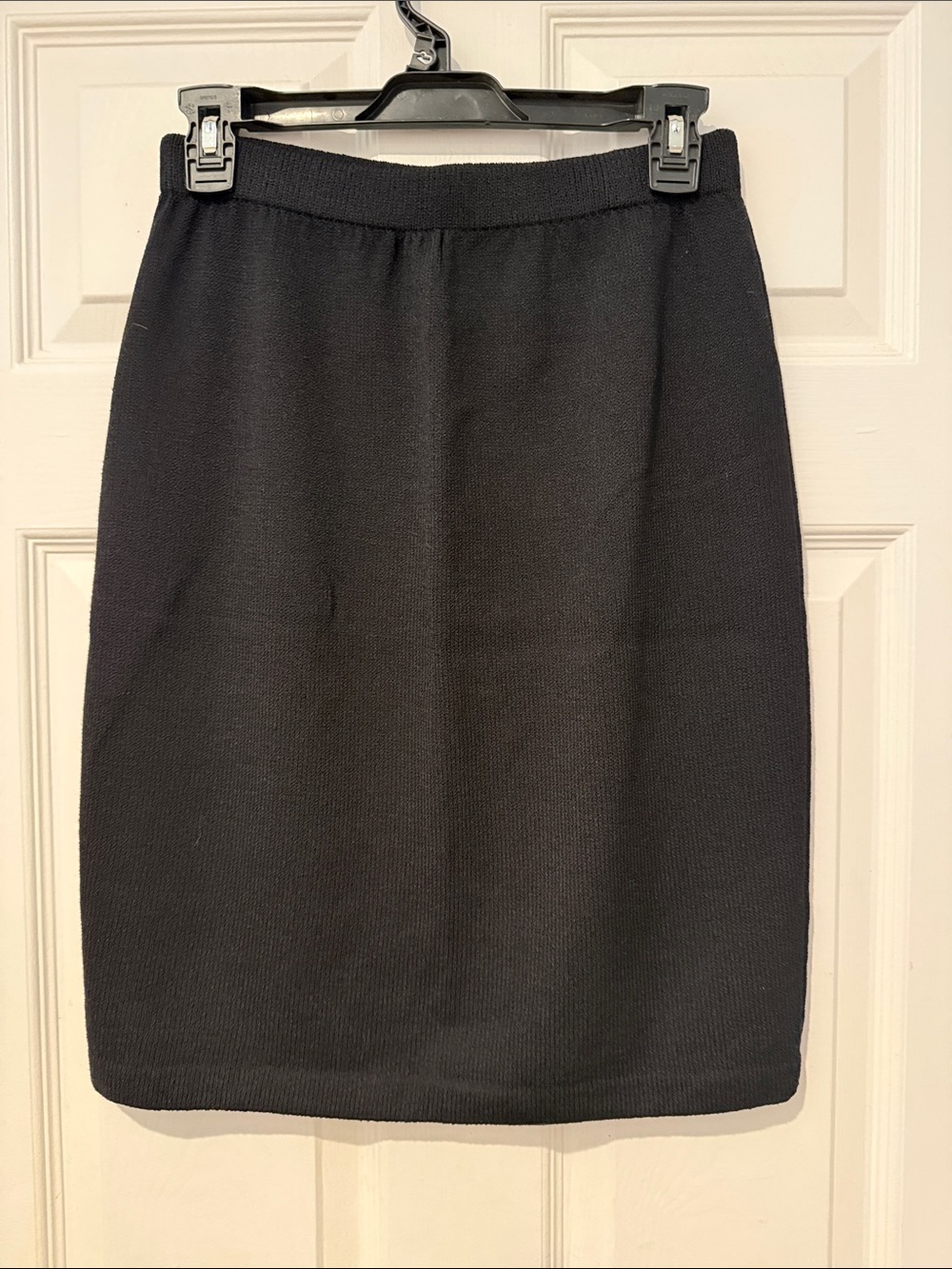 St. John Black Knit Pencil Skirt